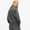 Yıkanmış fermuarlı bomber sweatshirt Yıkanmış fermuarlı bomber sweatshirt