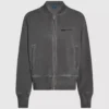 Yıkanmış fermuarlı bomber sweatshirt Yıkanmış fermuarlı bomber sweatshirt