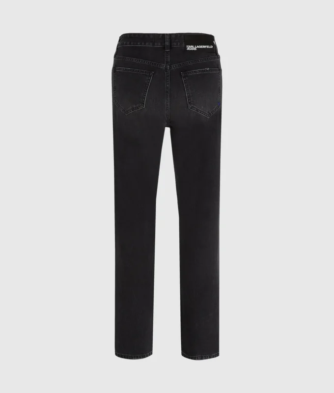 Yüksek bel, düz paça, bacakları ayrık jean Yüksek bel, düz paça, bacakları ayrık jean