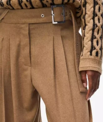 Yün karışımlı geniş paça pantolon