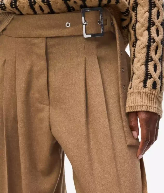 Yün karışımlı geniş paça pantolon Yün karışımlı geniş paça pantolon