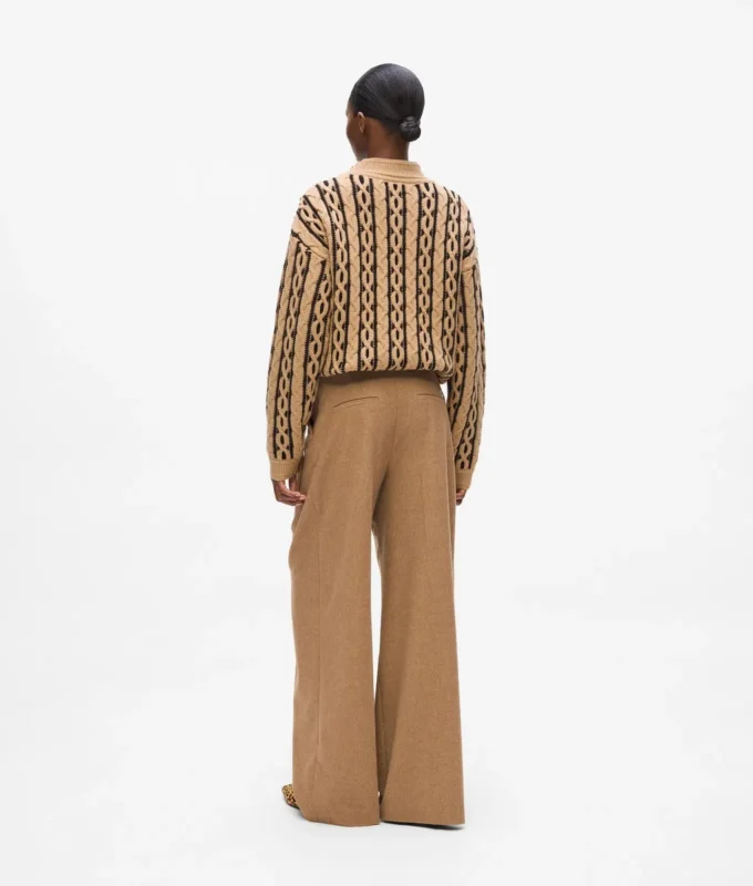 Yün karışımlı geniş paça pantolon Yün karışımlı geniş paça pantolon
