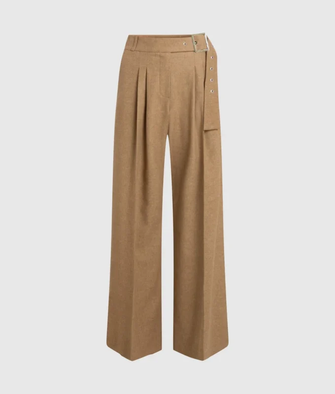 Yün karışımlı geniş paça pantolon Yün karışımlı geniş paça pantolon