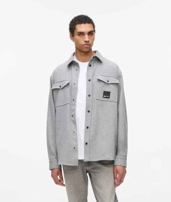 Yün karışımlı overshirt Yün karışımlı overshirt