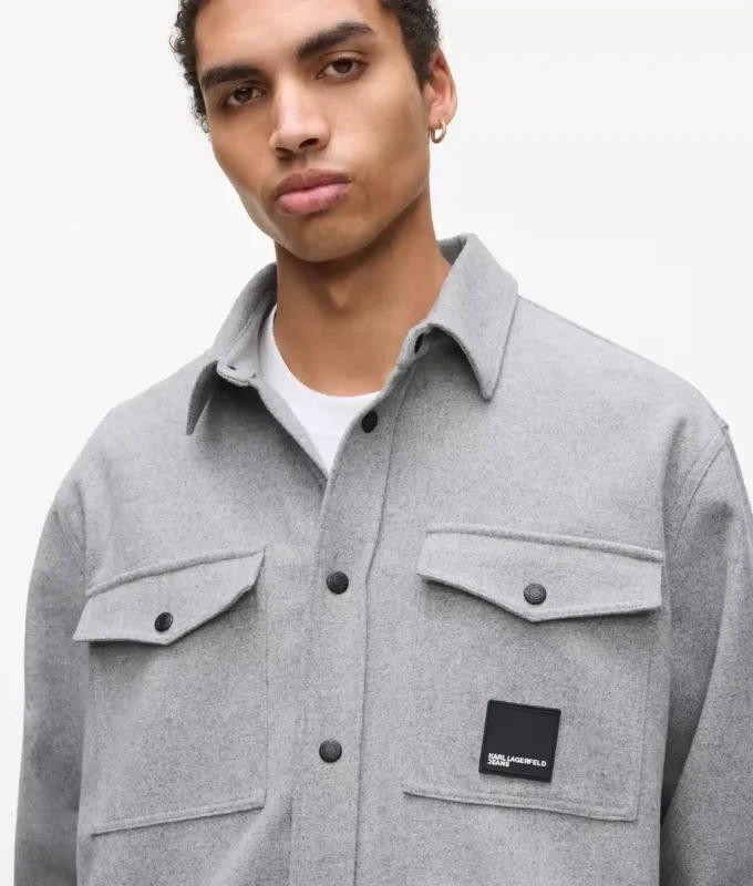 Yün karışımlı overshirt Yün karışımlı overshirt