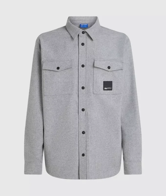 Yün karışımlı overshirt Yün karışımlı overshirt