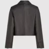 Yıpranmış görünümlü suni deri blazer Yıpranmış görünümlü suni deri blazer
