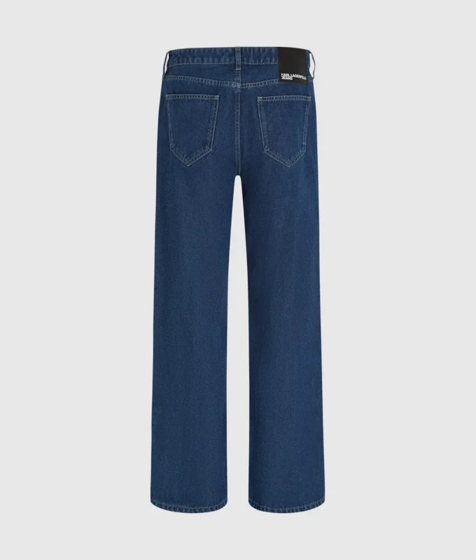 Yıpranmış orta bel rahat kot pantolon Yıpranmış orta bel rahat kot pantolon