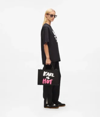 Özel “Karl is hot” orta boy tote çanta